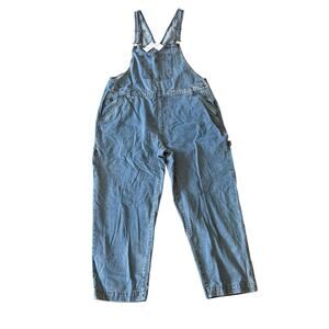 Cotton:On Curve Utility Denim Overall Long Wide Leg Rain Blue Size 20 NWTs